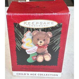 VTG 1994 Hallmark Keepsake Ornament Baby's Second Christmas 2.5" Tall (READ)
